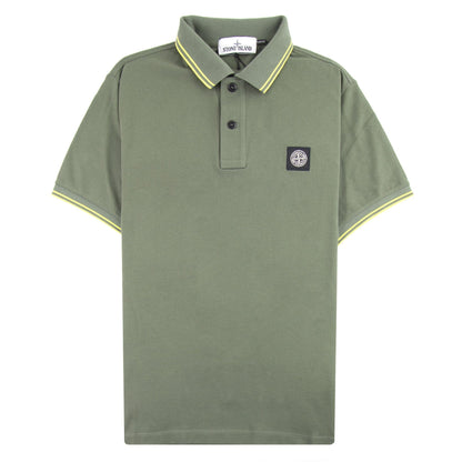 Stone Island 22s18 Slim Fit Polo Shirt Olive/Yellow V2058