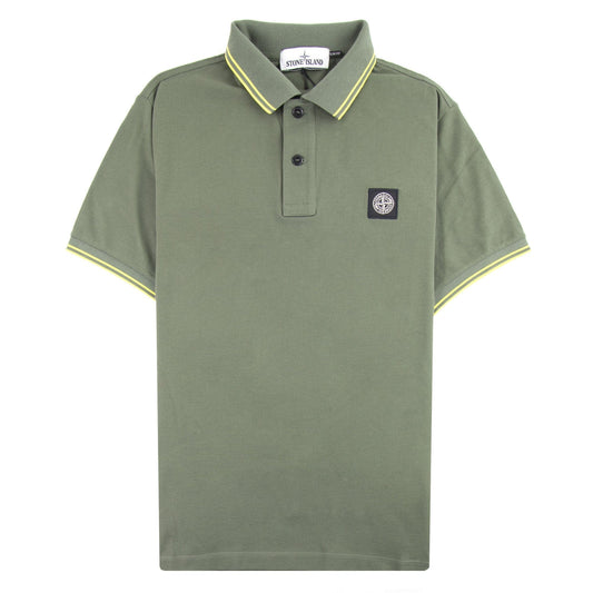 Stone Island 22s18 Slim Fit Polo Shirt Olive/Yellow V2058