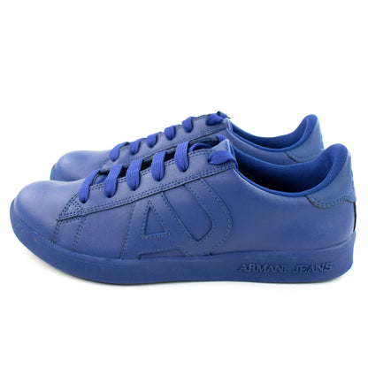 Armani Jeans Full Leather Trainer Blue