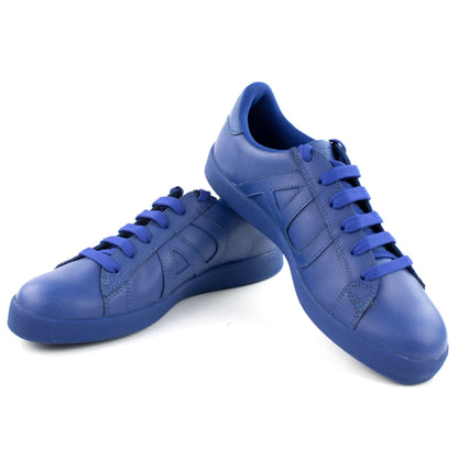 Armani Jeans Full Leather Trainer Blue