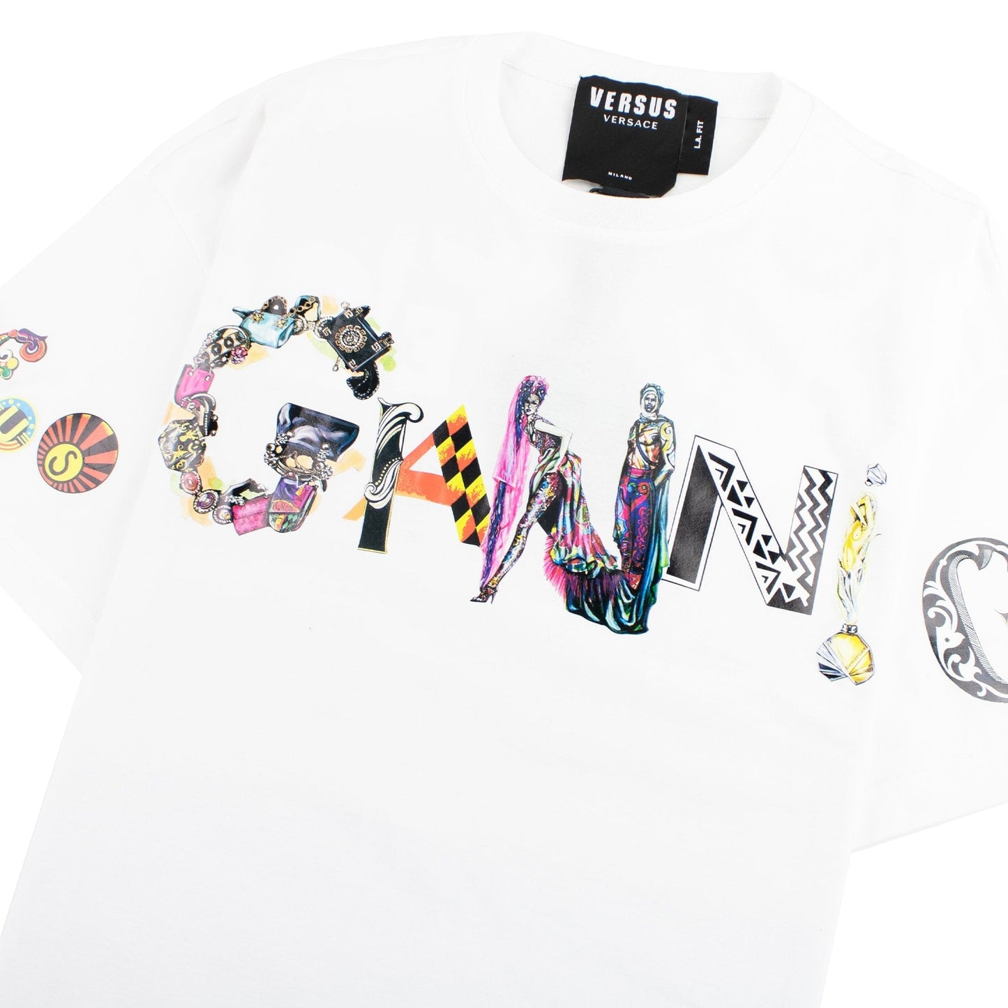 Versace Versus La Fit Gianni Print T-shirt White