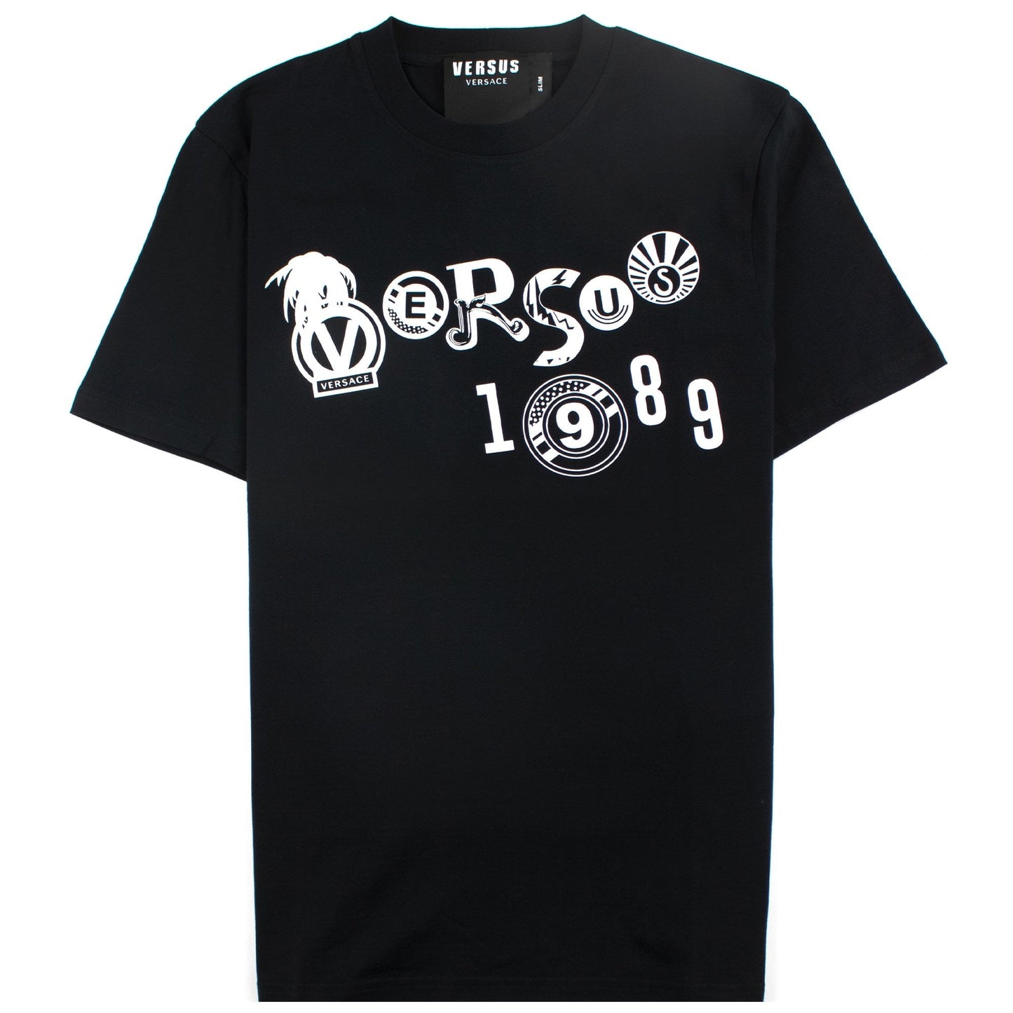 Versace Versus Slim Fit Print T-shirt Black
