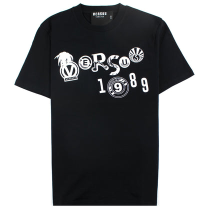 Versace Versus Slim Fit Print T-shirt Black