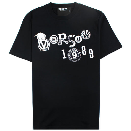 Versace Versus Slim Fit Print T-shirt Black