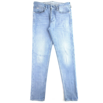 Emporio Armani Distressed J75 Slim Fit Jeans (Short Leg) Denim Blue 0943