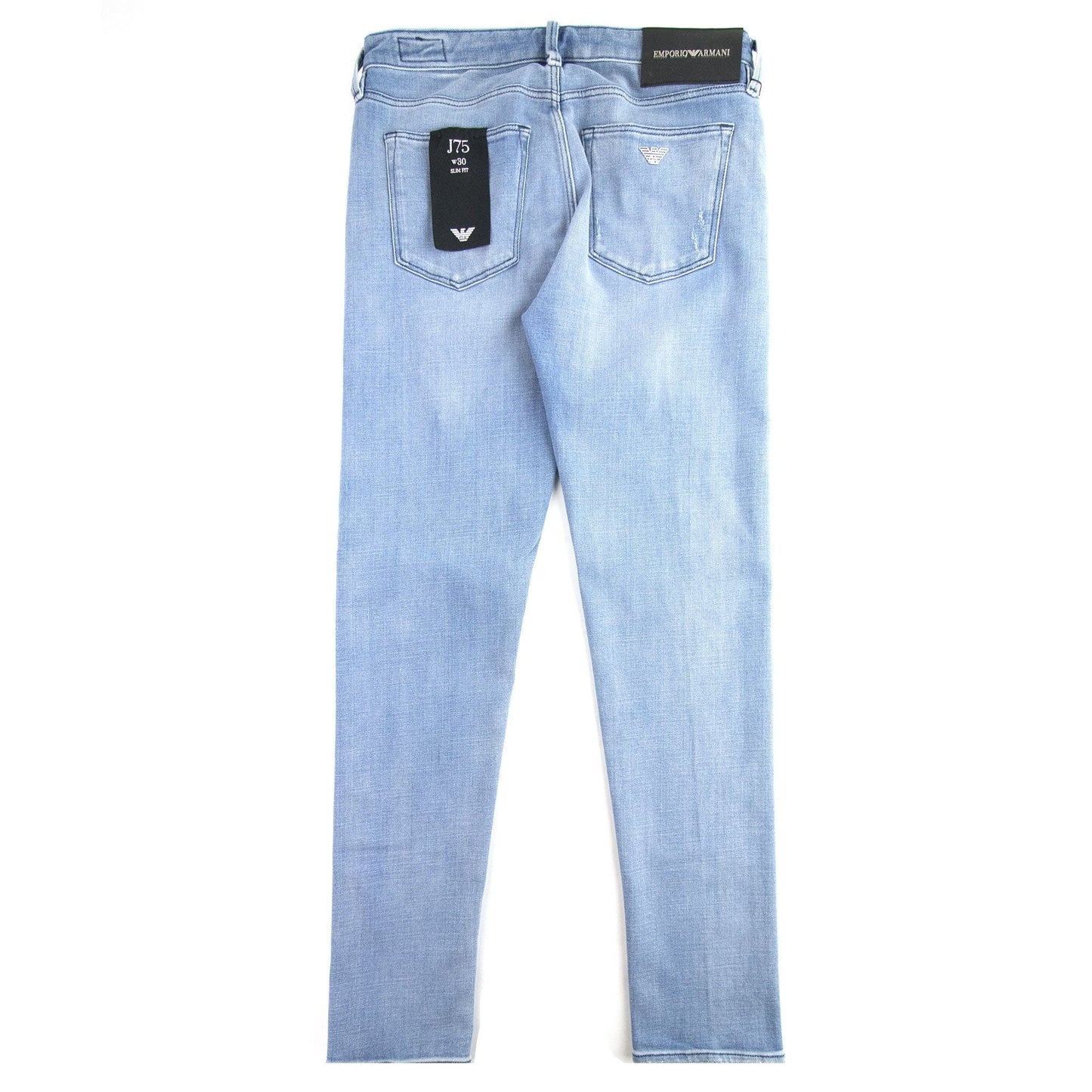 Emporio Armani Distressed J75 Slim Fit Jeans (Short Leg) Denim Blue 0943