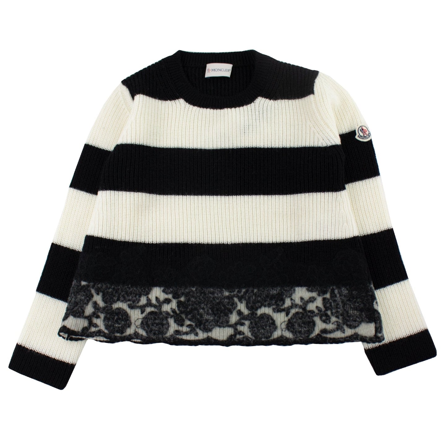 Moncler Junior Girls Striped Sweatshirt Black