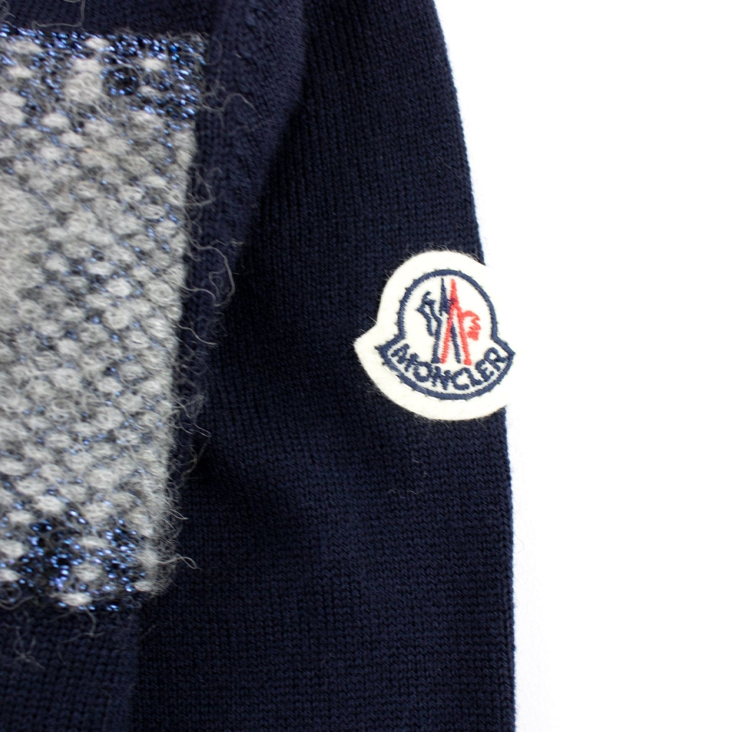 Moncler Junior Logo Knitted Sweatshirt Navy