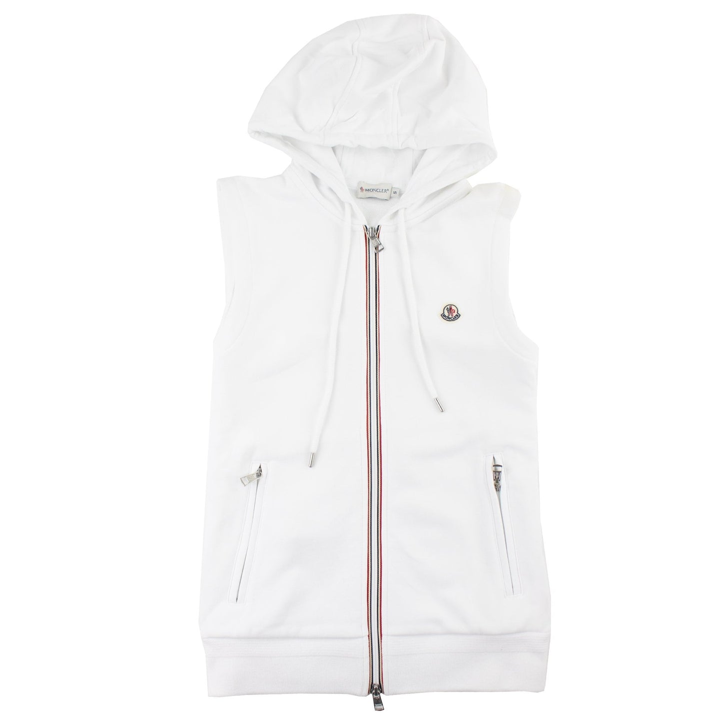 Moncler Sleeveless Zip Front Sweatshirt White SSE1