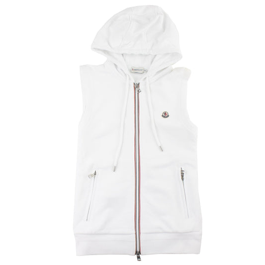 Moncler Sleeveless Zip Front Sweatshirt White SSE1