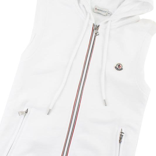 Moncler Sleeveless Zip Front Sweatshirt White SSE1
