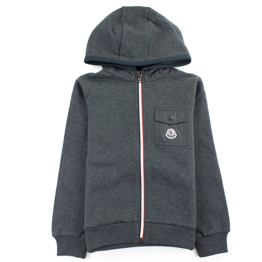 Moncler Junior Hooded Tracksuit Dark Grey