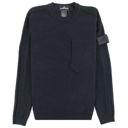 Stone Island Shadow Project 504A2 Catch Pocket Crewneck Black V0029