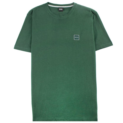 Hugo Boss Crew-neck T-shirt In Single-jersey Cotton Green