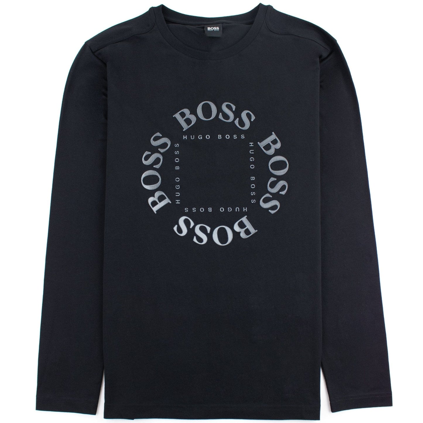 Hugo Boss Regular-fit Long Sleeve T-shirt In Stretch Cotton Black