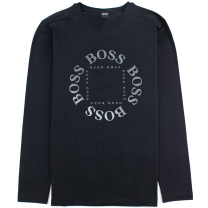 Hugo Boss Regular-fit Long Sleeve T-shirt In Stretch Cotton Black