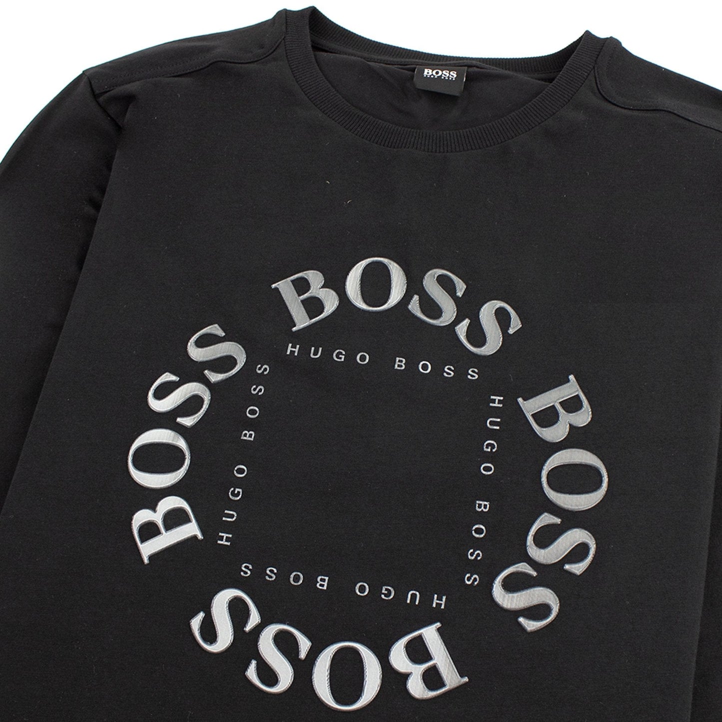 Hugo Boss Regular-fit Long Sleeve T-shirt In Stretch Cotton Black