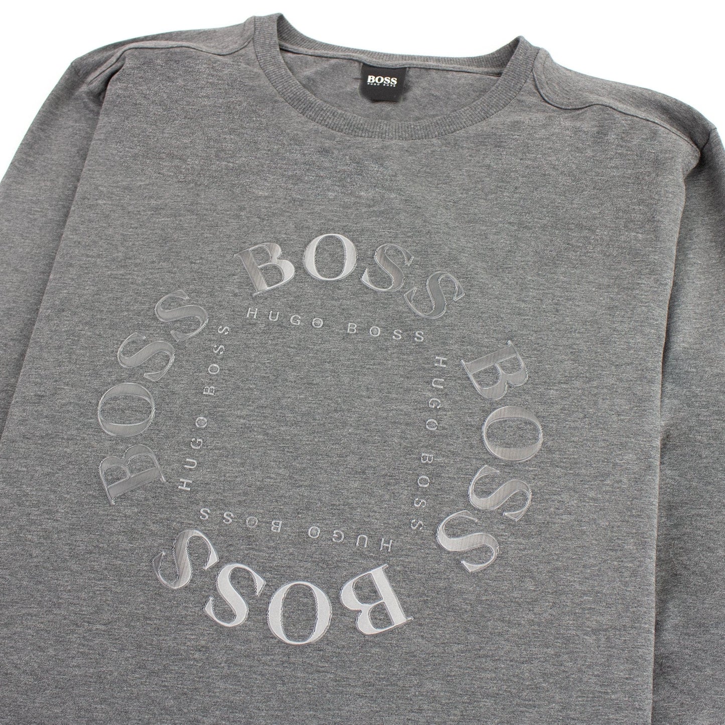 Hugo Boss Regular-fit Long Sleeve T-shirt In Stretch Cotton Grey