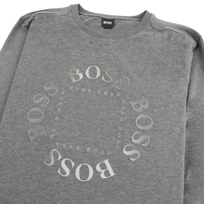 Hugo Boss Regular-fit Long Sleeve T-shirt In Stretch Cotton Grey