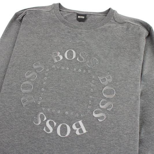 Hugo Boss Regular-fit Long Sleeve T-shirt In Stretch Cotton Grey