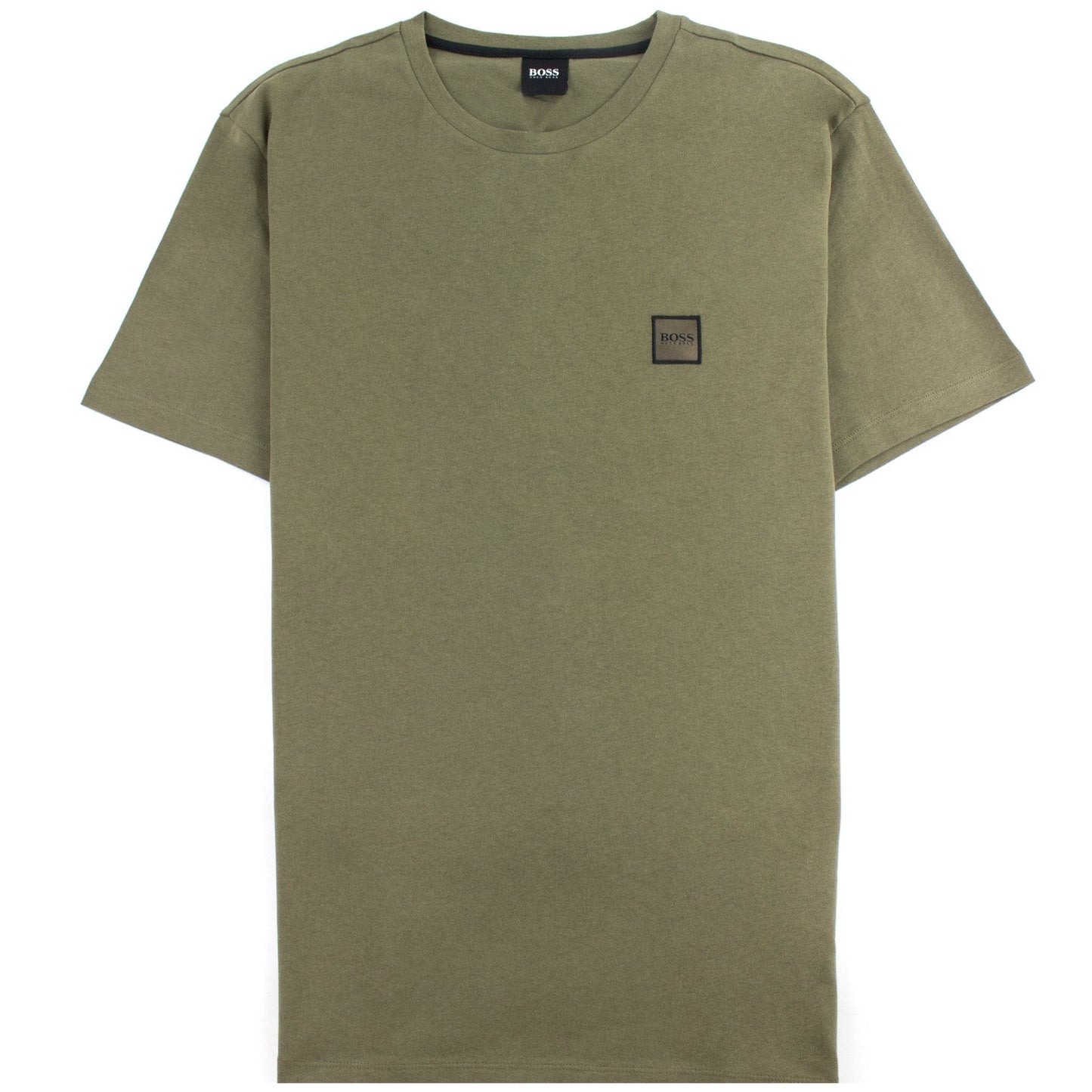 Hugo Boss Crew-neck T-shirt In Single-jersey Cotton Khaki