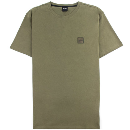 Hugo Boss Crew-neck T-shirt In Single-jersey Cotton Khaki