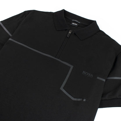 Hugo Boss Slim-fit Philix Polo Shirt In Cotton Black
