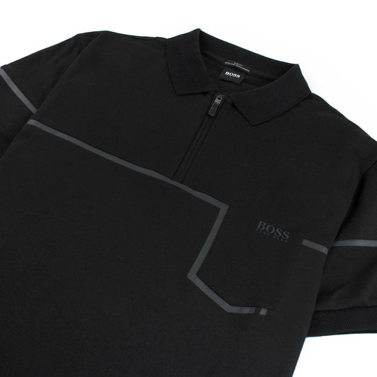 Hugo Boss Slim-fit Philix Polo Shirt In Cotton Black