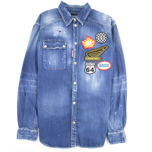 Dsquared2 Patch Logo Denim Shirt Denim