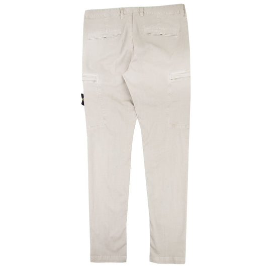 Stone Island 32IL1 Garment Dyed Zip Pocket Cargo Trousers Beige V0195