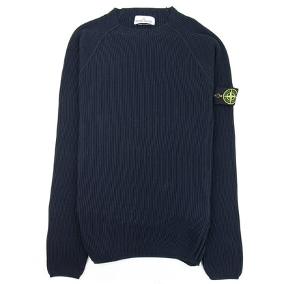 Stone Island Ribbed Knitted Sweater Navy Blue V0020