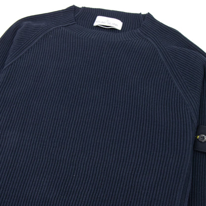 Stone Island Ribbed Knitted Sweater Navy Blue V0020