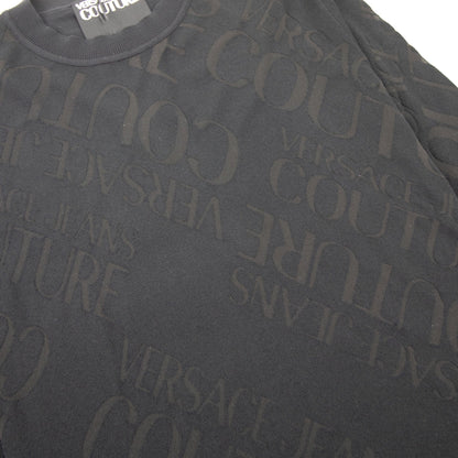 Versace Jeans Couture Embossed Writing Knitted Jumper Black