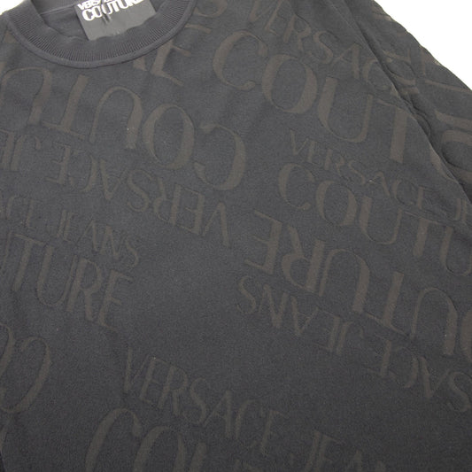 Versace Jeans Couture Embossed Writing Knitted Jumper Black