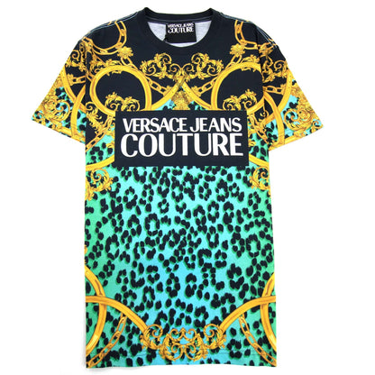 Versace Jeans Couture Leopard Print Bold T-shirt Black