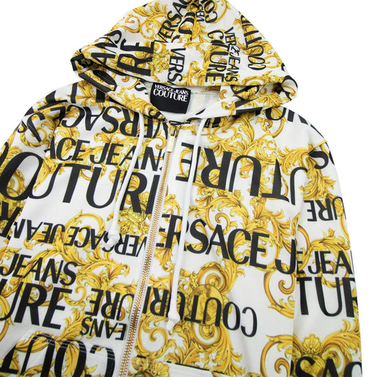 Versace Jeans Couture Baroque Print Zip Hoody White