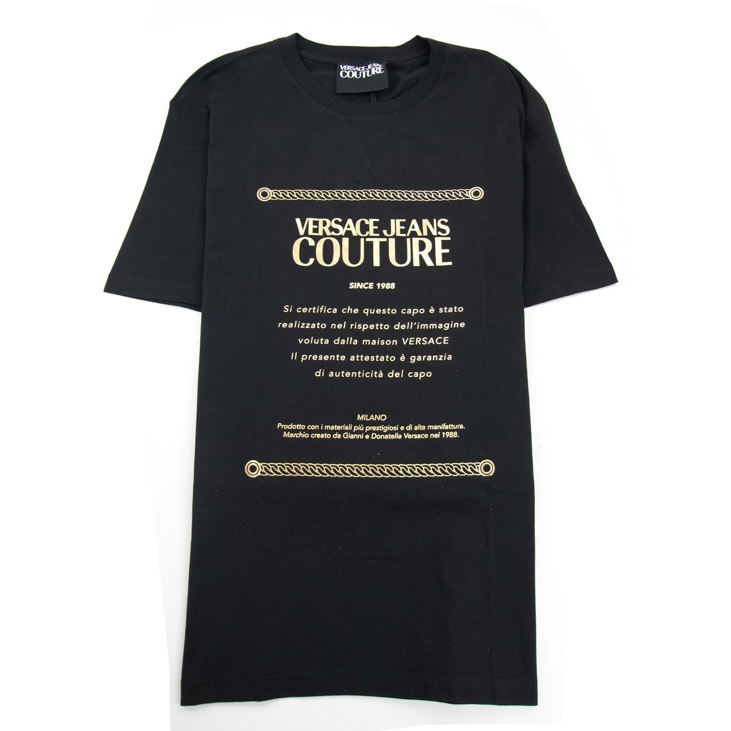 Versace Jeans Couture Certifica Since 1988 Tshirt Black