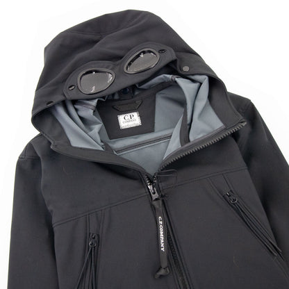 C.P. Company Undersixteen Shell Hooded Goggle Jacket Black 999