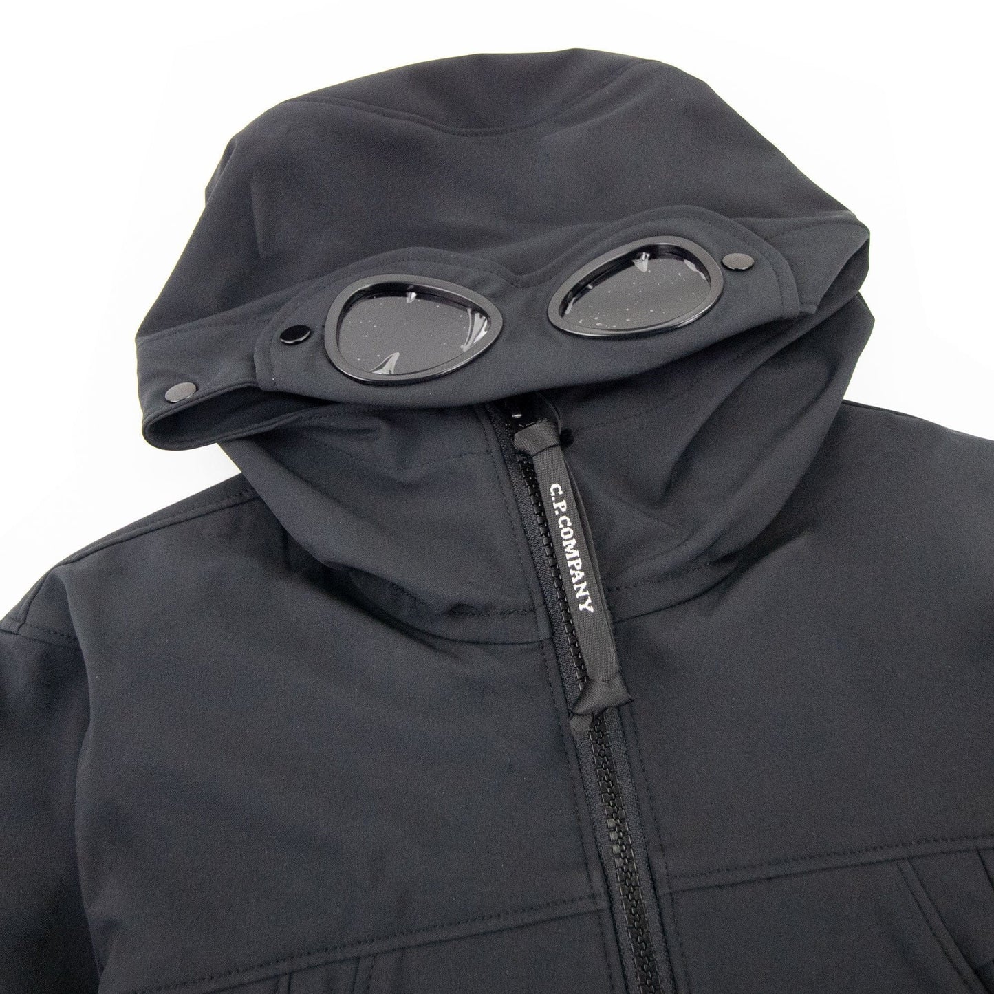 C.P. Company Undersixteen Shell Hooded Goggle Jacket Black 999