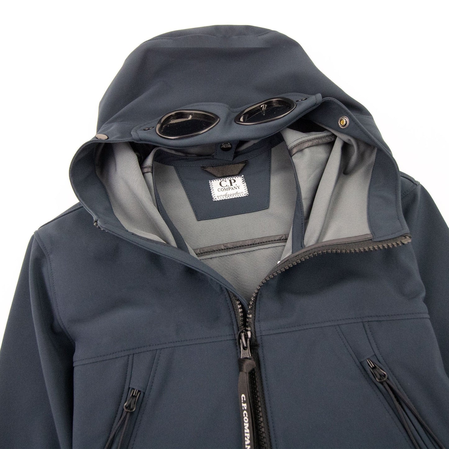 C.P. Company Undersixteen Shell Hooded Goggle Jacket Navy 888