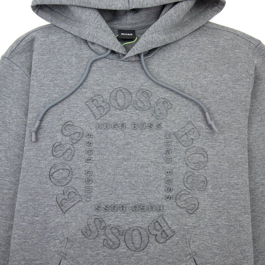 Hugo Boss Sly Layered Metallic Logo Hooded Sweat Grey 031