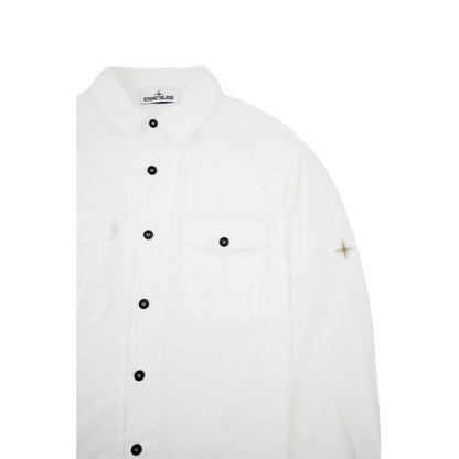 Stone Island 12010 Garment Dyed Shirt White V0001