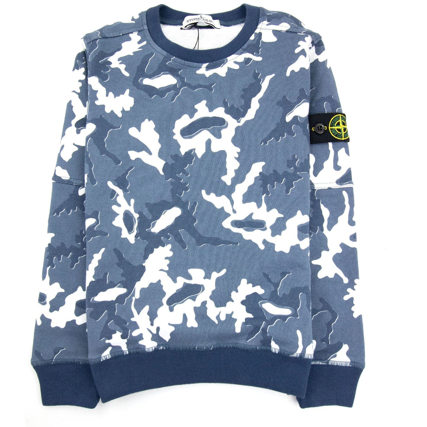 Stone Island Junior Camouflage Printed Sweatshirt Navy Blue V0020