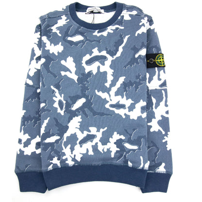 Stone Island Junior Camouflage Printed Sweatshirt Navy Blue V0020