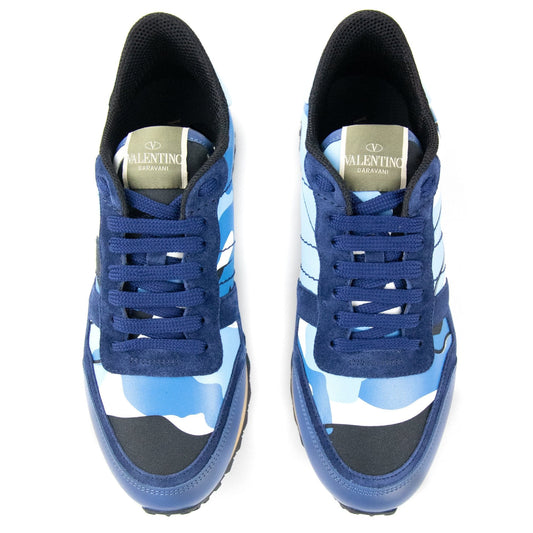 Valentino Camo Rockrunner Sneaker Light Blue 57F