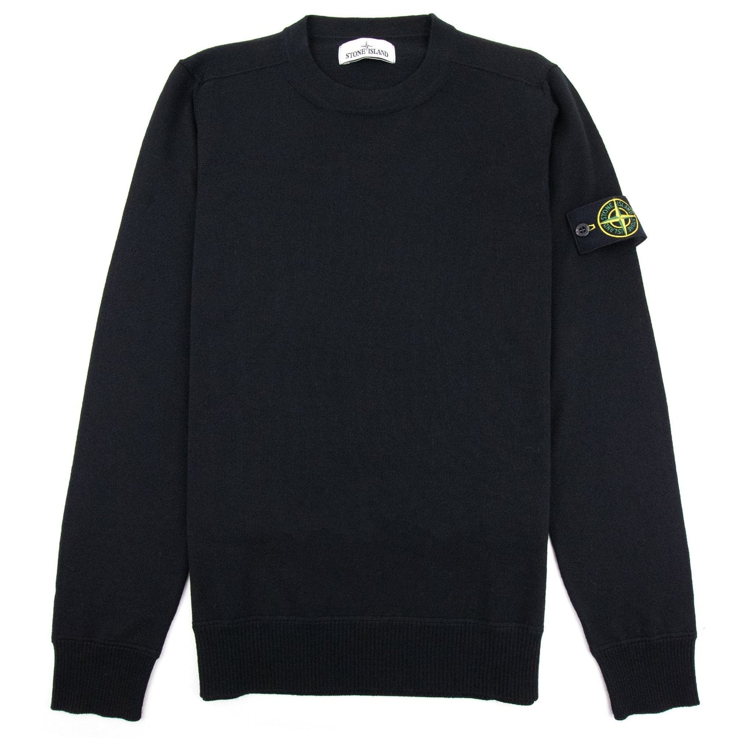 Stone Island Merino Wool Logo Jumper Black V0029