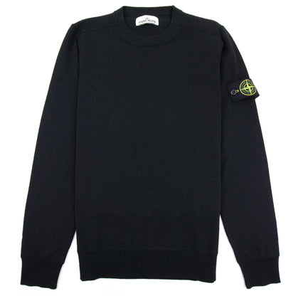 Stone Island Merino Wool Logo Jumper Black V0029