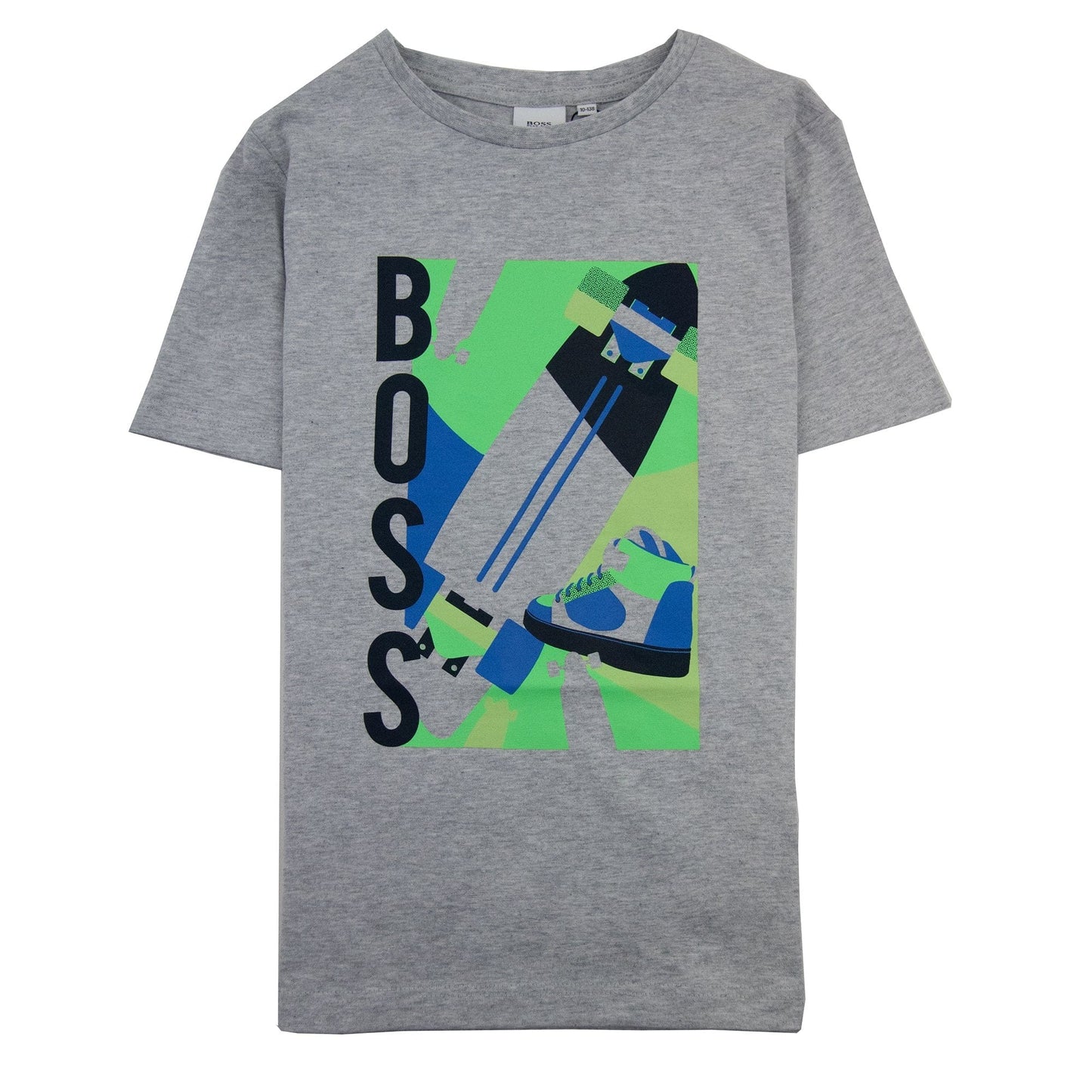 Hugo Boss Kids Logo Round Neck T Shirt Grey
