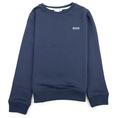 Hugo Boss Kids Chest Logo Crew Neck Sweat Navy