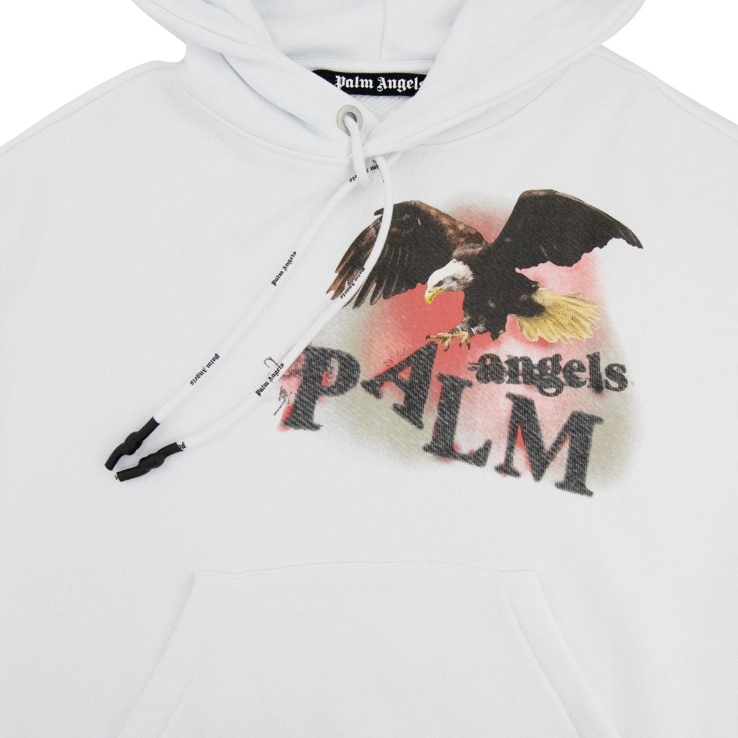 Palm Angels Flame Eagle Oversized Hooded Sweatshirt White